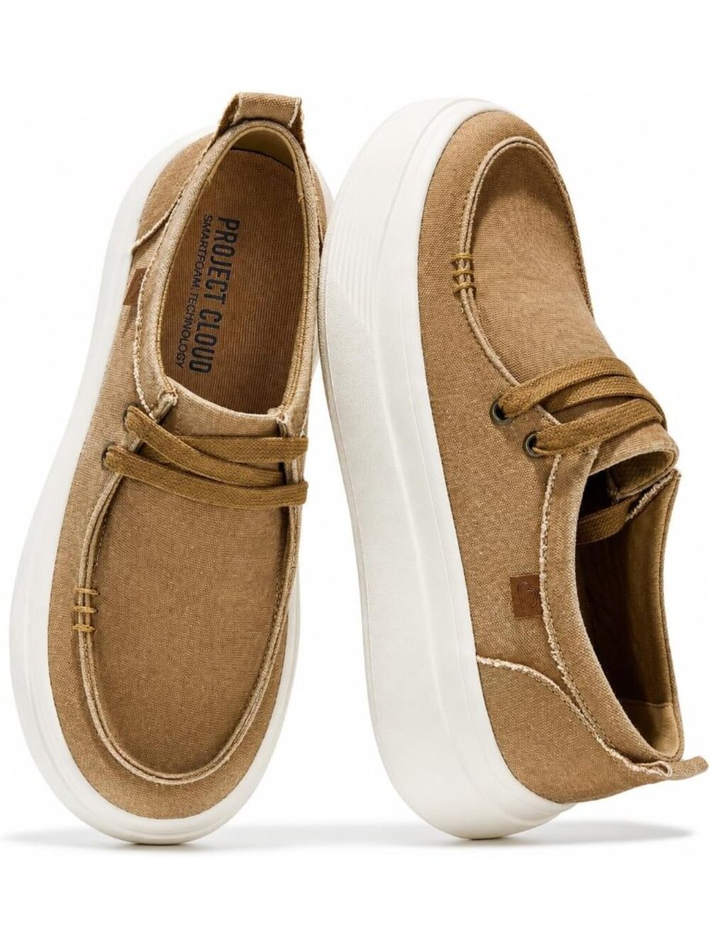 Womens Tobacco Canvas Project Cloud Canvas Loafers Boat Shoes Fashion Sneakers